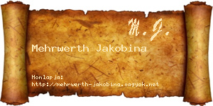Mehrwerth Jakobina névjegykártya